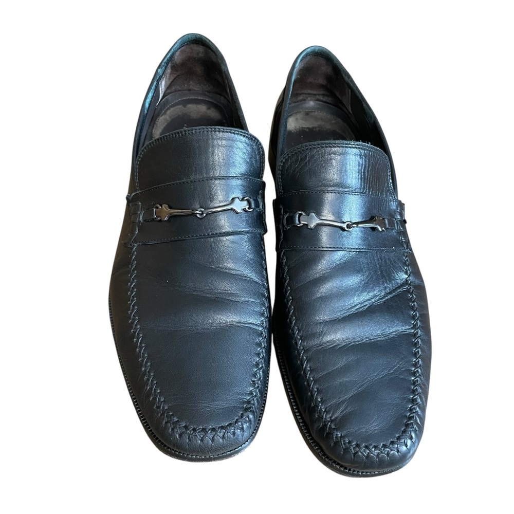 Brunomagli Pittore Italian made black leather loafers 14M